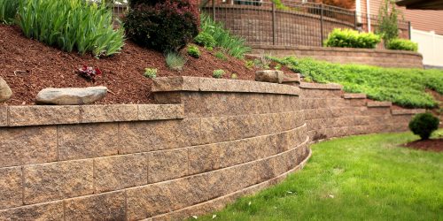 Retaining Wall, Landscaping Wall, Stone Wall, Flower Bed, Rock Wall, Hardscaping, Outdoor Living, Free Estimate